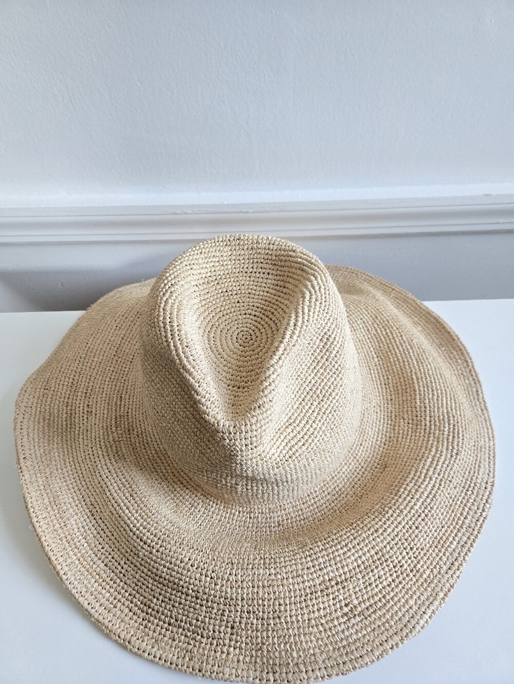 New Wyeth Lina Raffia Packable Adjustable Wide Brim Natural Sun Hat One Size NWT - Picture 11 of 14